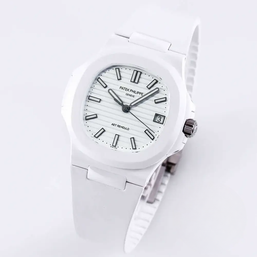 Replica Nautilus 5711/1A-018 Patek Philippe 40 mm, Rubber Strap White Dial - Image 5