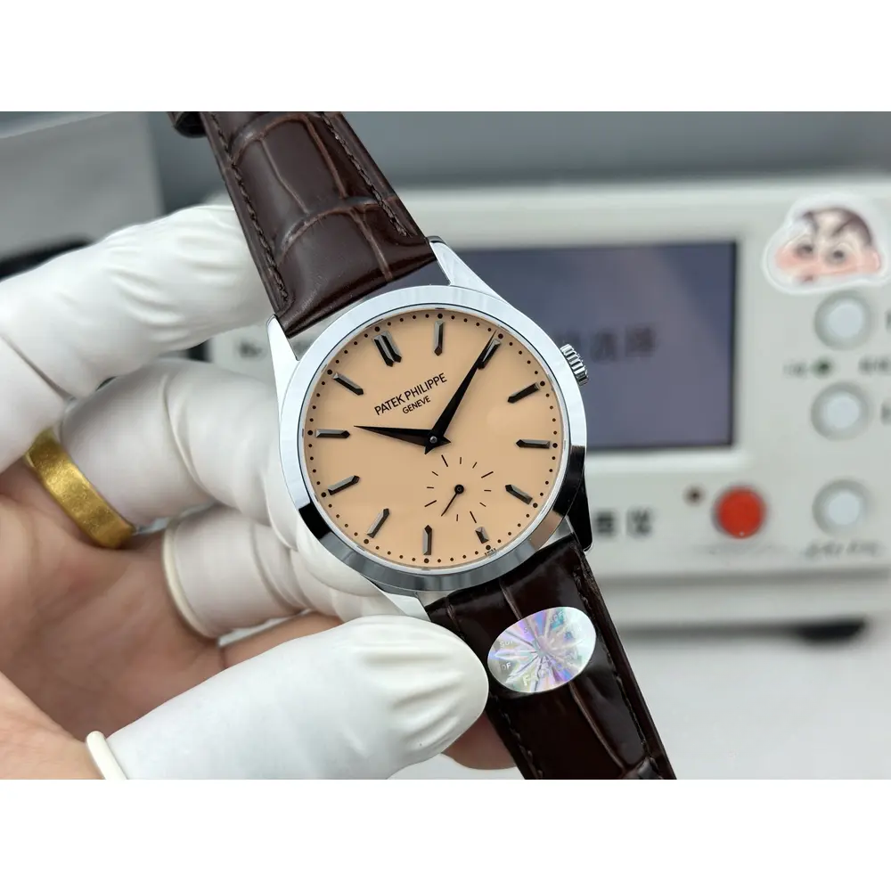Swiss Replica Patek Philippe Calatrava 6196P-001 38mm Salmon Dial - Image 5
