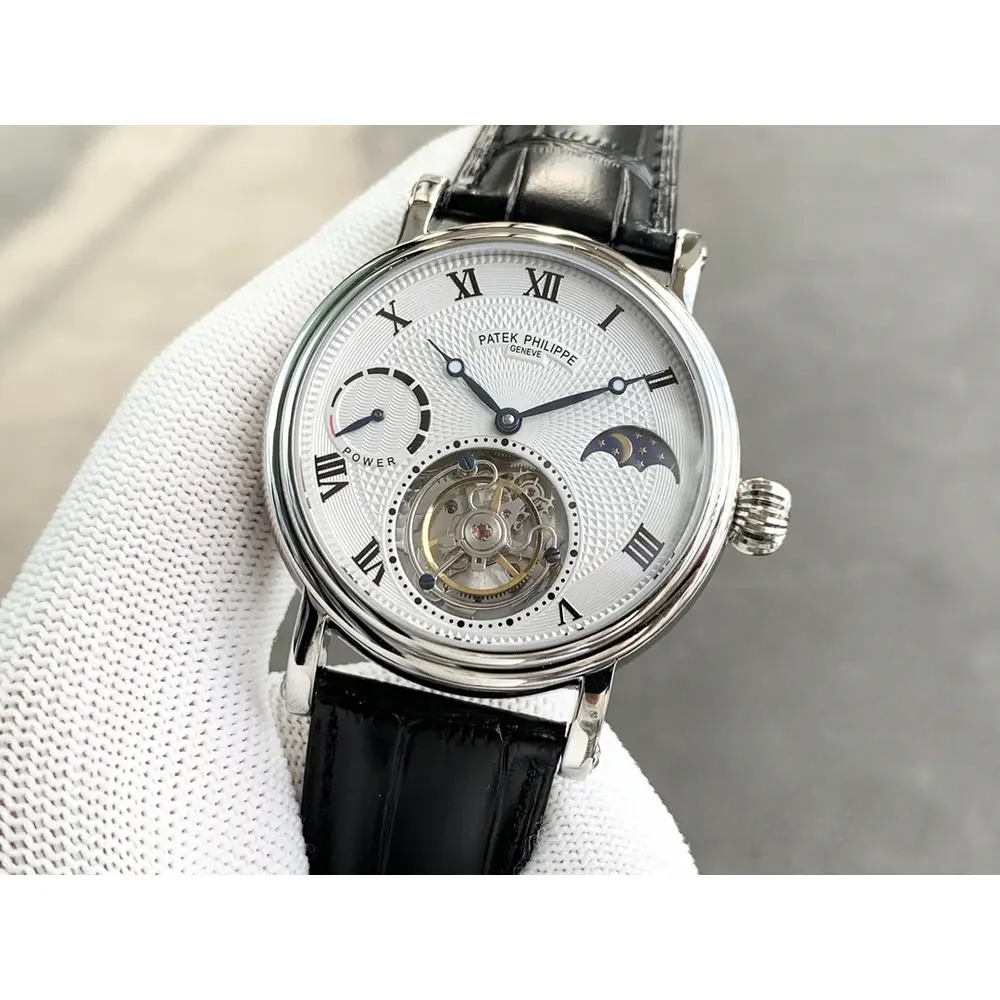 Replica Patek Tourbillon Moonphase White Dial - Image 7