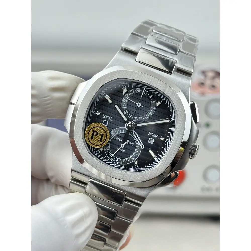 Swiss Replica Nautilus 5990R-002 Travel Time 40.5mm Black Dial - Image 3