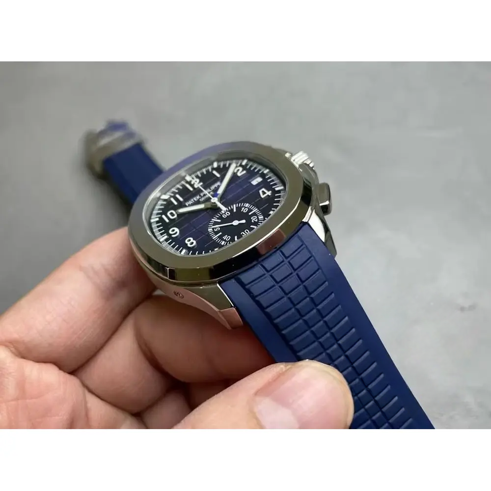 Super Clone Aquanaut 5968A-001 Patek Philippe Chronograph 42.2 mm, Steel, 5968A-001 Blue Strap - Image 2