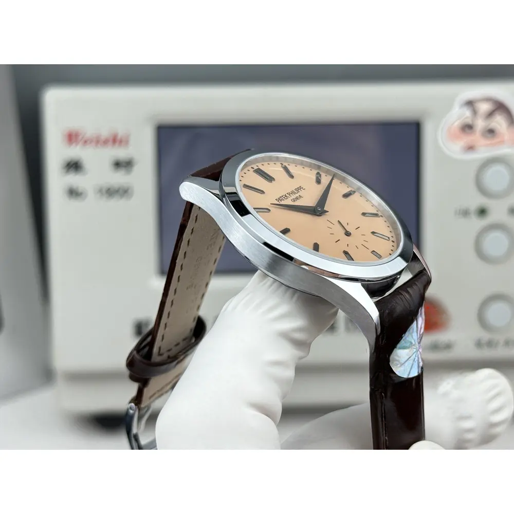 Swiss Replica Patek Philippe Calatrava 6196P-001 38mm Salmon Dial - Image 2