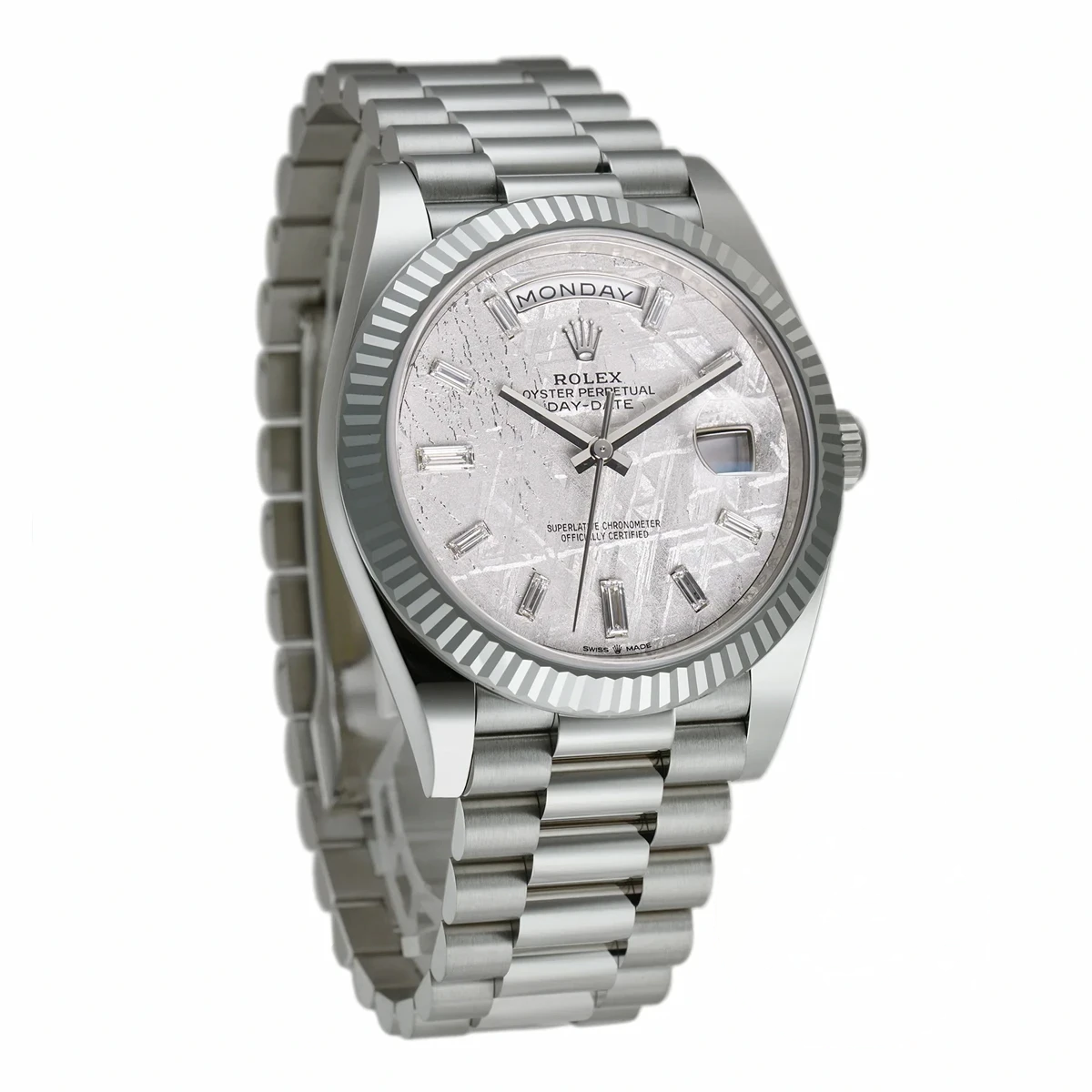 Rolex 228239-0055 Day-Date 40 White Gold Meteorite Baquette - Image 8