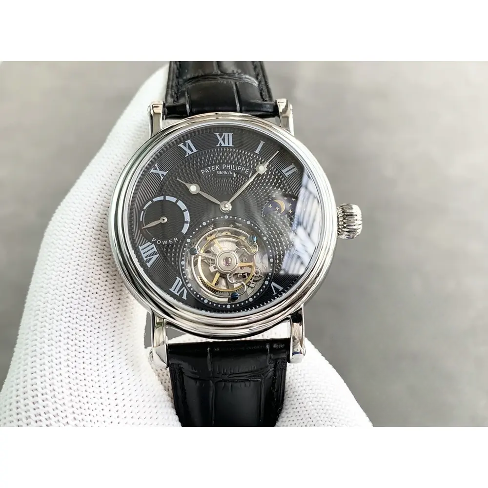 Replica Patek Tourbillon Moonphase Black Dial - Image 5