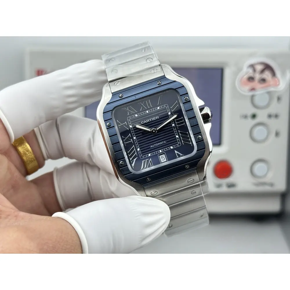 Replica Cartier SANTOS DE Blue Dial 40mm WSSA0048 - Image 3