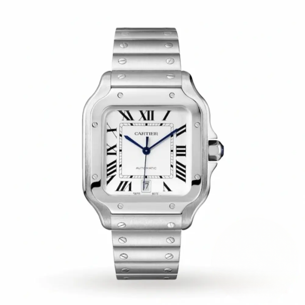 Replica Cartier Santos Silver Stainless Steel WSSA0010