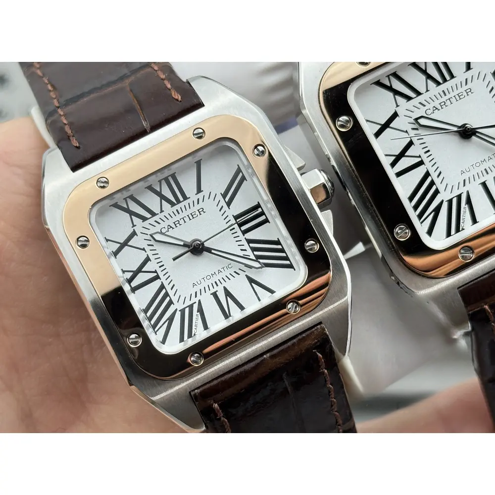Replica Cartier Santos de Cartier 100 Rose Gold W20107X7 - Image 6