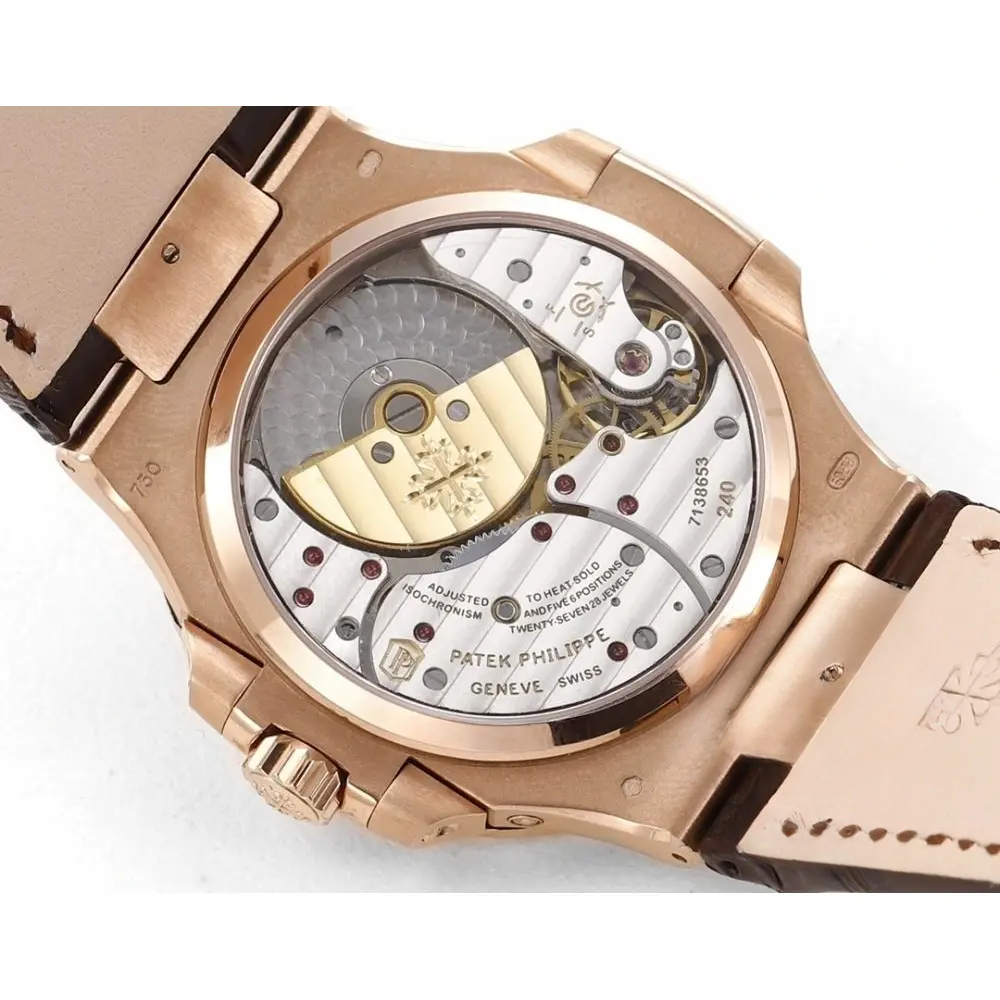 Replica Nautilus 5712R-001 Patek Philippe Moon phases. 40 mm, Rose gold, Black Dial - Image 5