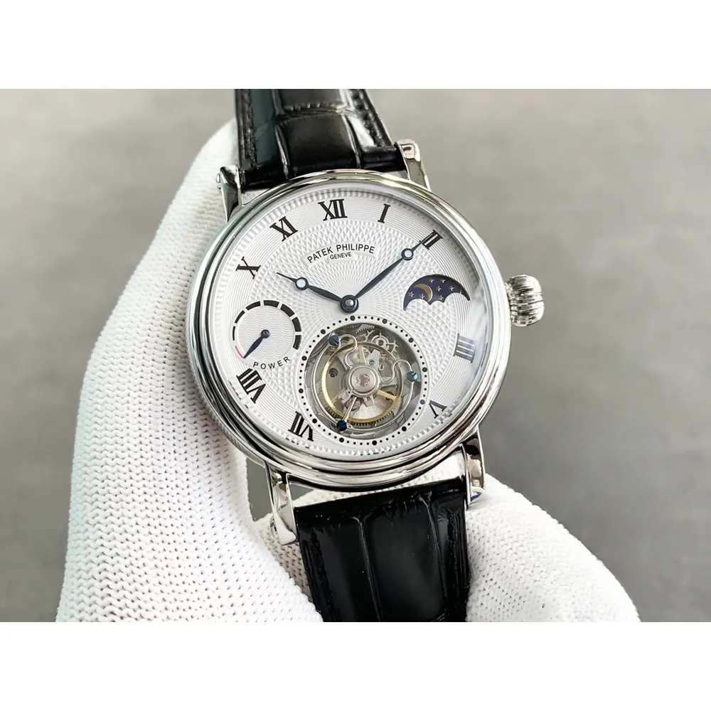 Replica Patek Tourbillon Moonphase White Dial - Image 5