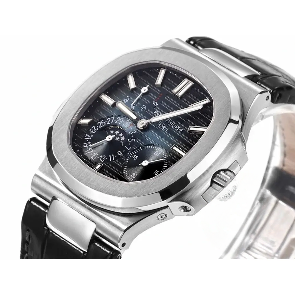 Replica Nautilus 5712G-001 Patek Philippe Moon phases. 40 mm, White gold, Dark Blue Dial - Image 2