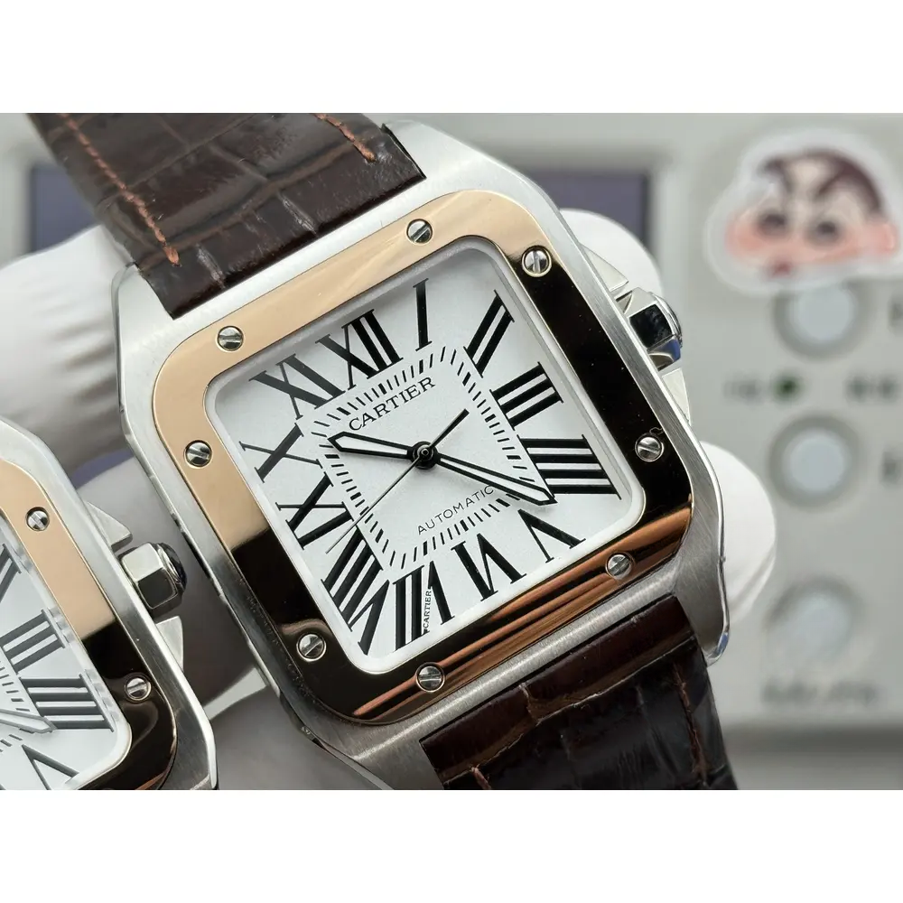 Replica Cartier Santos de Cartier 100 Rose Gold W20107X7 - Image 2