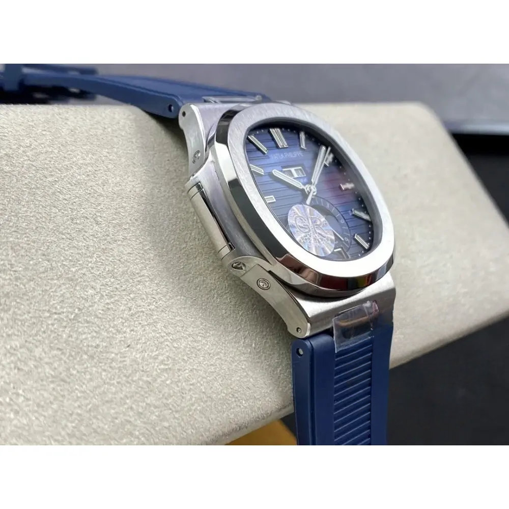 Super Clone Nautilus 5726/1A Annual Calendar, Moon phases 40.5 mm, Steel, Blue Dial - Image 6