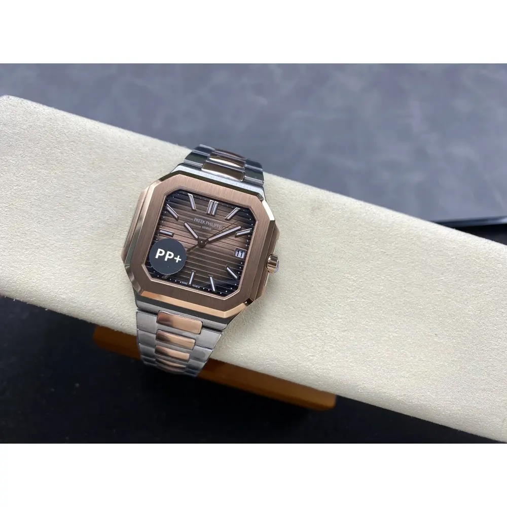 Super Clone Cubitus 5821 Patek Philippe 45 mm Steel Rose Gold Brown Ombre Dial - Image 4