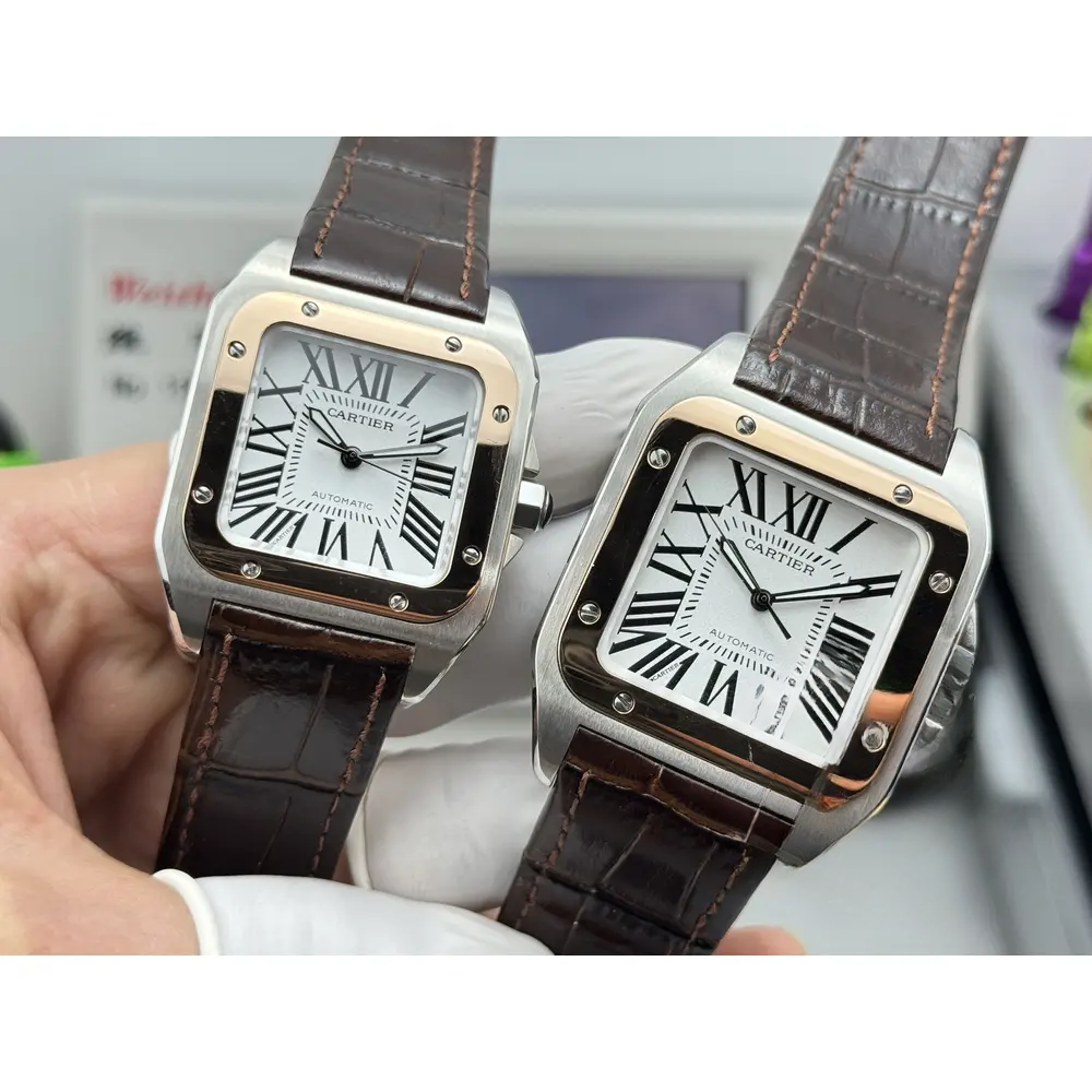 Replica Cartier Santos de Cartier 100 Rose Gold W20107X7 - Image 5