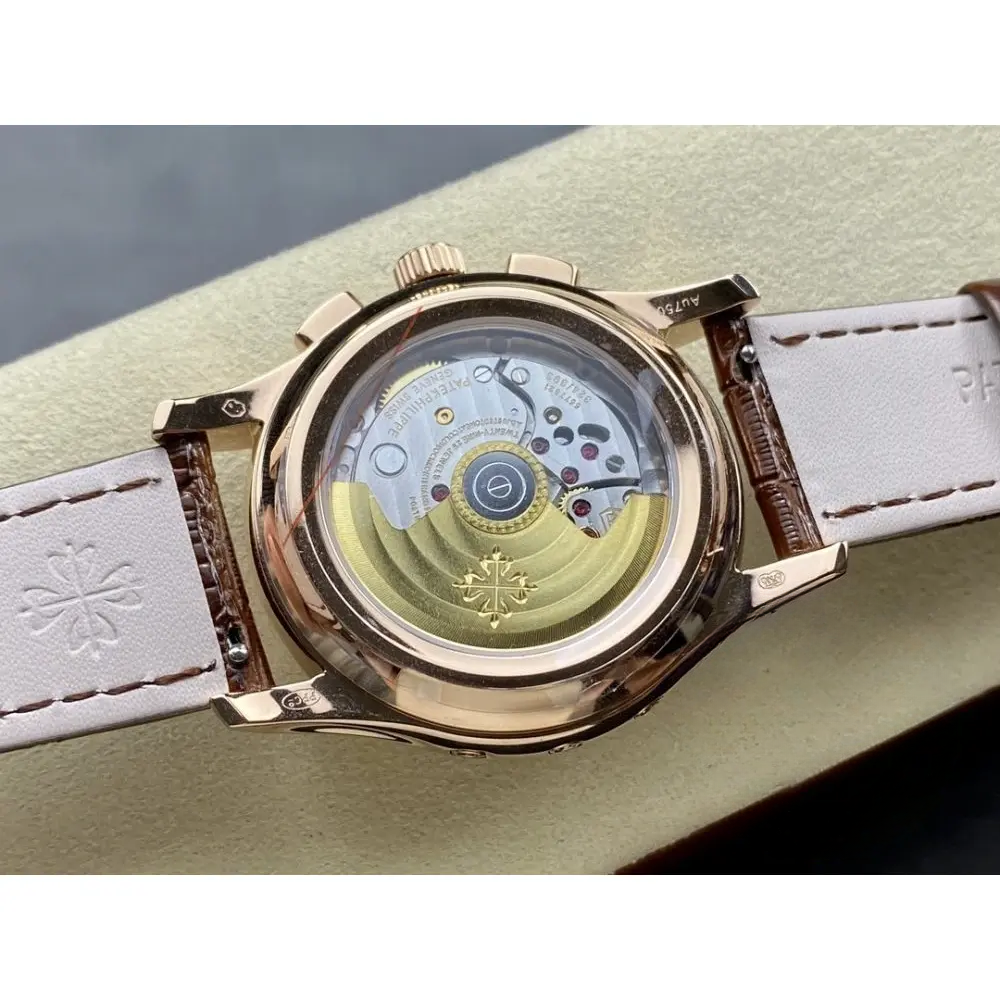 Super Clone Complications 5905R-001 Patek Philippe Annual Calendar Chronograph 42 mm, Gold Rose, Brown Dial - Image 8