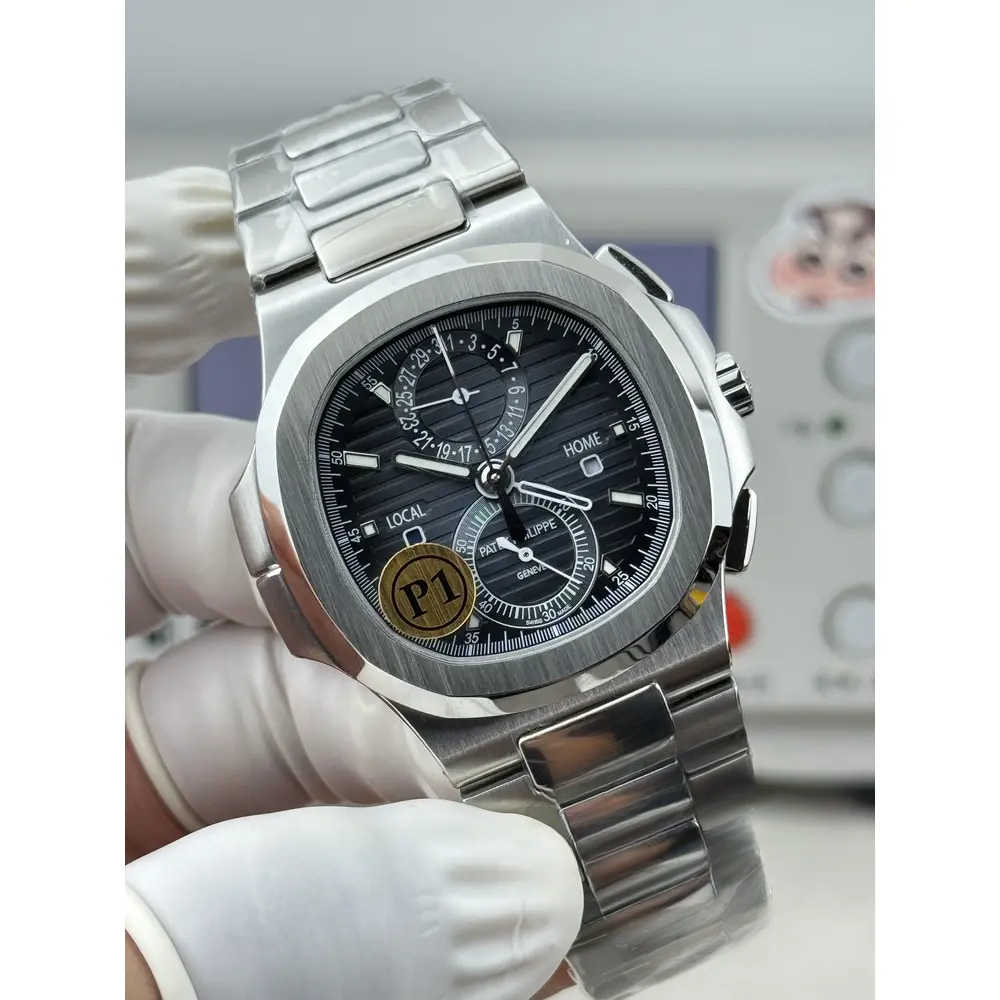 Swiss Replica Nautilus 5990R-002 Travel Time 40.5mm Black Dial - Image 2
