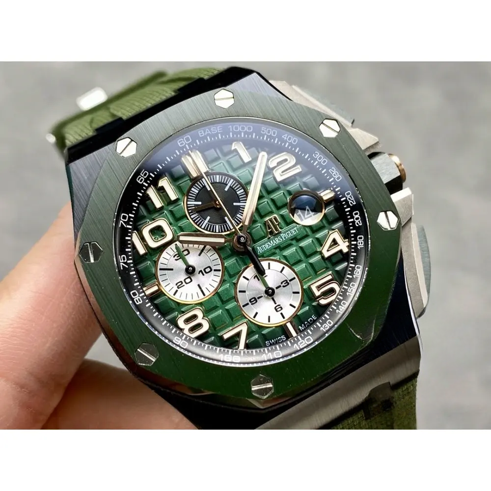 Replica Audemars Piguet Royal Oak Offshore Rich Green Dial 44mm 26405CE.OO.A056CA.01 - Image 2
