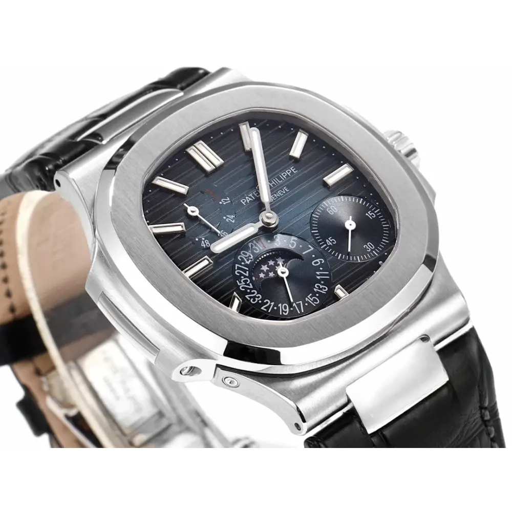 Replica Nautilus 5712G-001 Patek Philippe Moon phases. 40 mm, White gold, Dark Blue Dial - Image 3