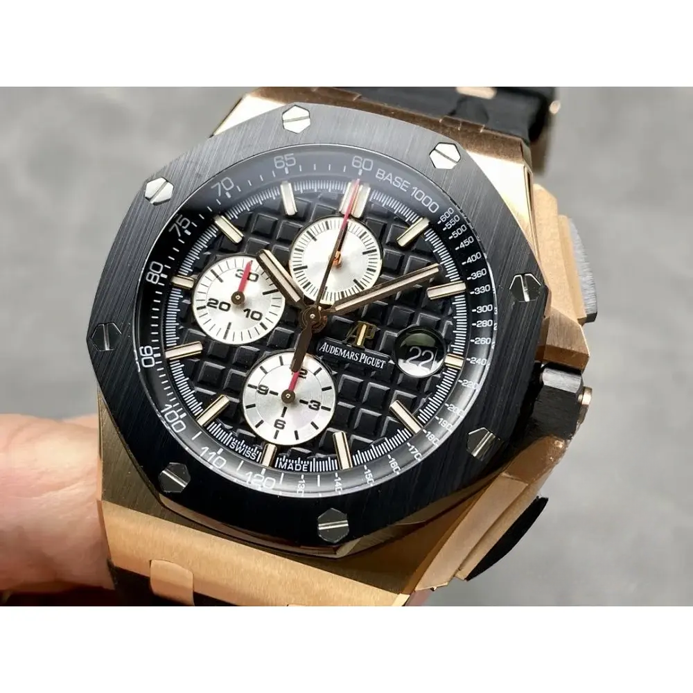 Replica Audemars Piguet Royal Oak Offshore Black Tapisserie Dial 44mm 26401RO.OO.A002CA - Image 3