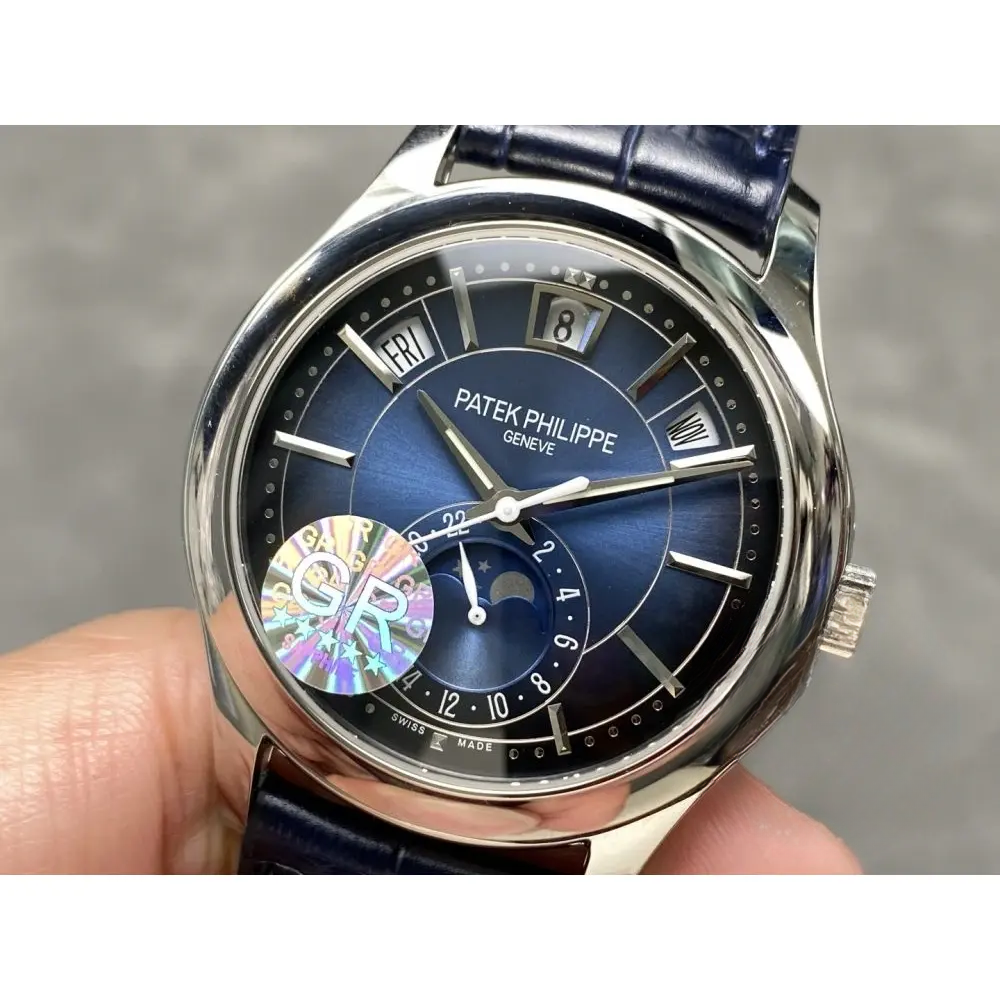 Super Clone Complications 5205G-013 Patek Philippe ANNUAL CALENDAR, MOON PHASES. 40 mm, White gold, Blue Dial - Image 3