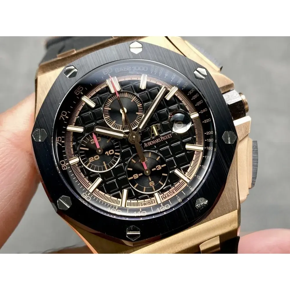 Replica Audemars Piguet Royal Oak Offshore Black Tapisserie Gold Dial 44mm 26401RO.OO.A002CA - Image 2