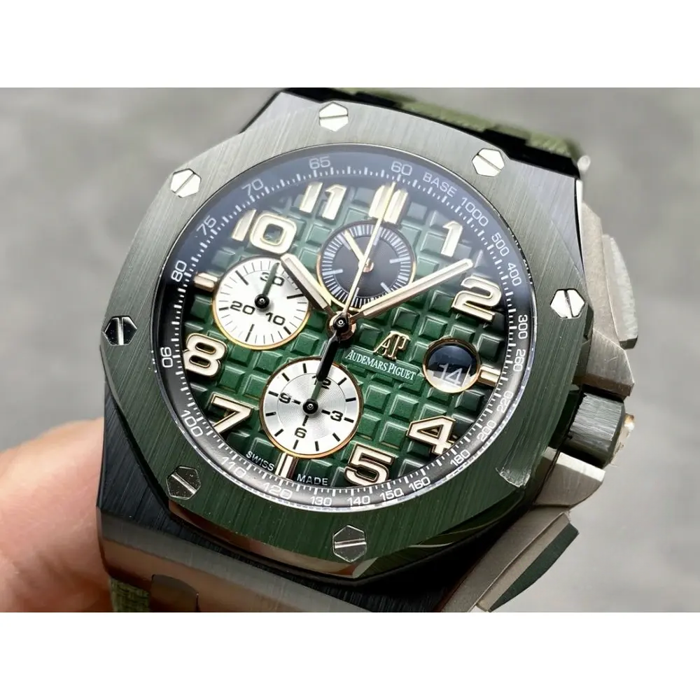 Replica Audemars Piguet Royal Oak Offshore Rich Green Dial 44mm 26405CE.OO.A056CA.01 - Image 3