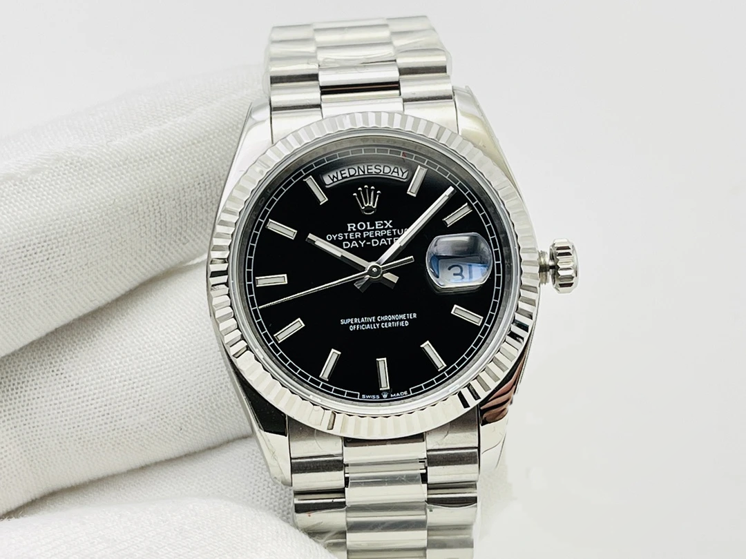 Replica Day-Date 40mm Platinum Black Dial 228236 - Image 4