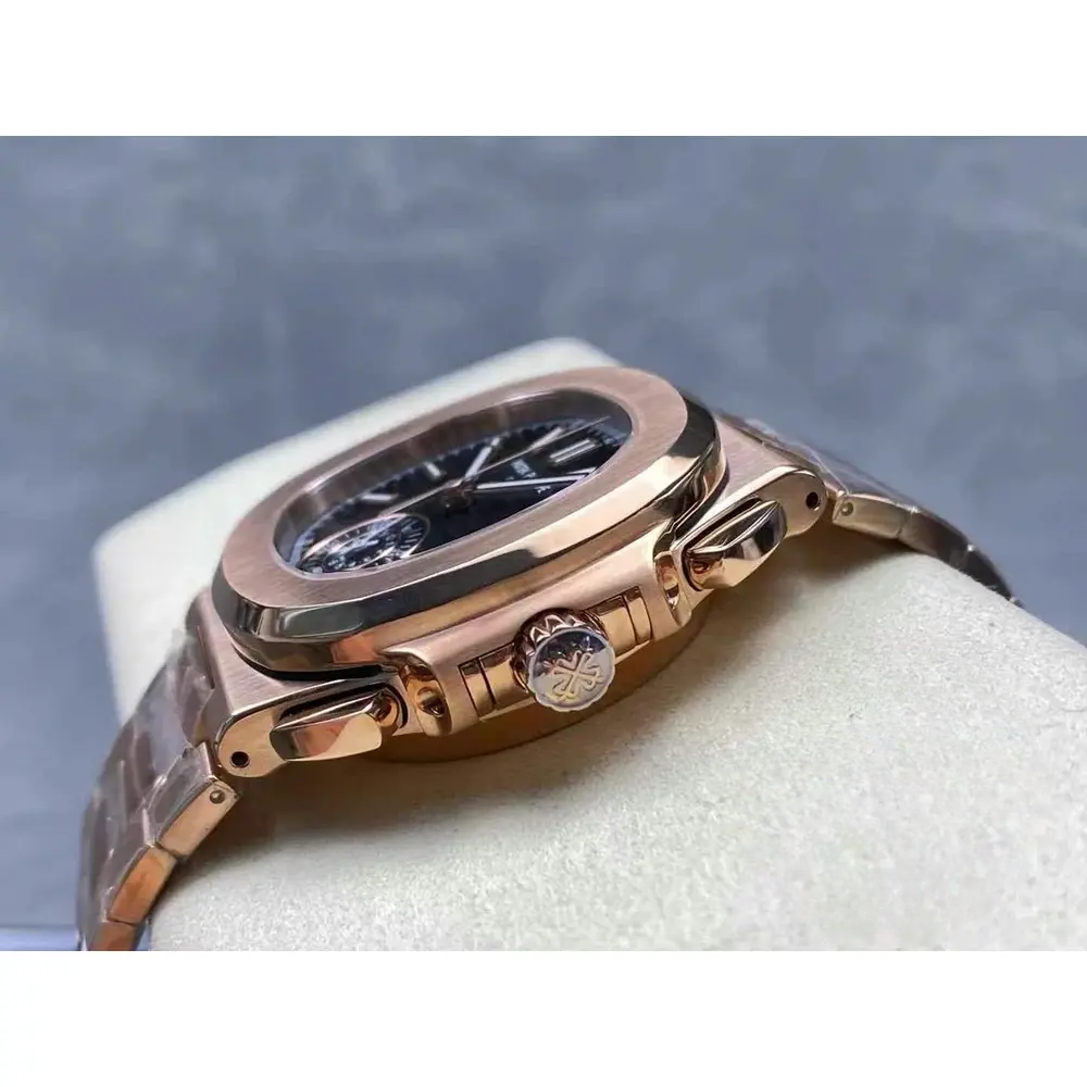 Super Clone Nautilus 5980/1R-001 Patek Philippe Flyback chronograph, Date. 40.5 mm, Rose gold - Image 4