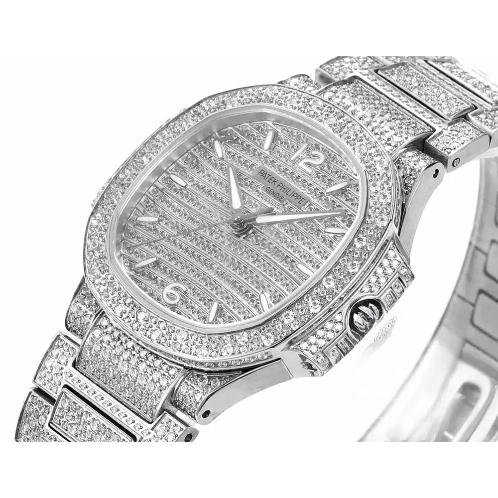 Super Clone Nautilus 7118/1450G-001 Patek Philippe “Ladies Automatic” 35.2 mm, White gold - Image 6