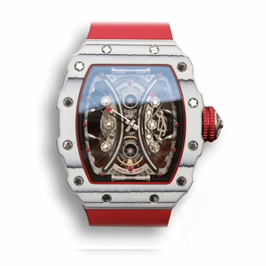 Replica Richard Mille 53-01 Tpt Carbon Fiber Red Strap