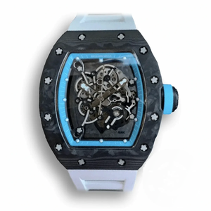 Super Clone Richard Mille 055 V2 Carbon Fiber Rubber Strap