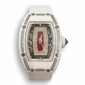 Replica Richard Mille 07-01 White Ceramic & Rose Gold With Diamonds