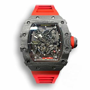 Replica Richard Mille35-02 Kv Factory Carbon Fiber Red Strap