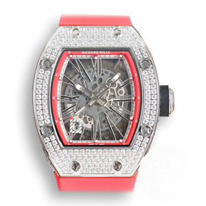 Super Clone Richard Mille 010 Titanium Diamonds Pink Strap