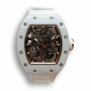 Replica Richard Mille 055 White Ceramic Rubber Strap
