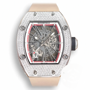 Replica Richard Mille 010 Titanium Diamonds White Strap