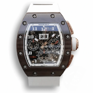 Replica Richard Mille 011 Ceramic White Strap Black Case