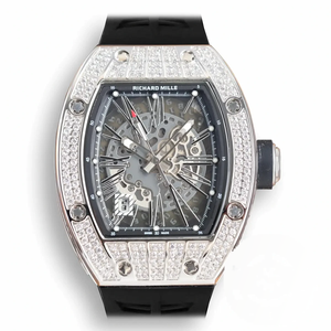 Replica Richard Mille 010 Titanium Diamonds Black Strap