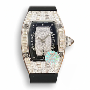 Super Clone Richard Mille 007-1 Diamond Crown Black Strap