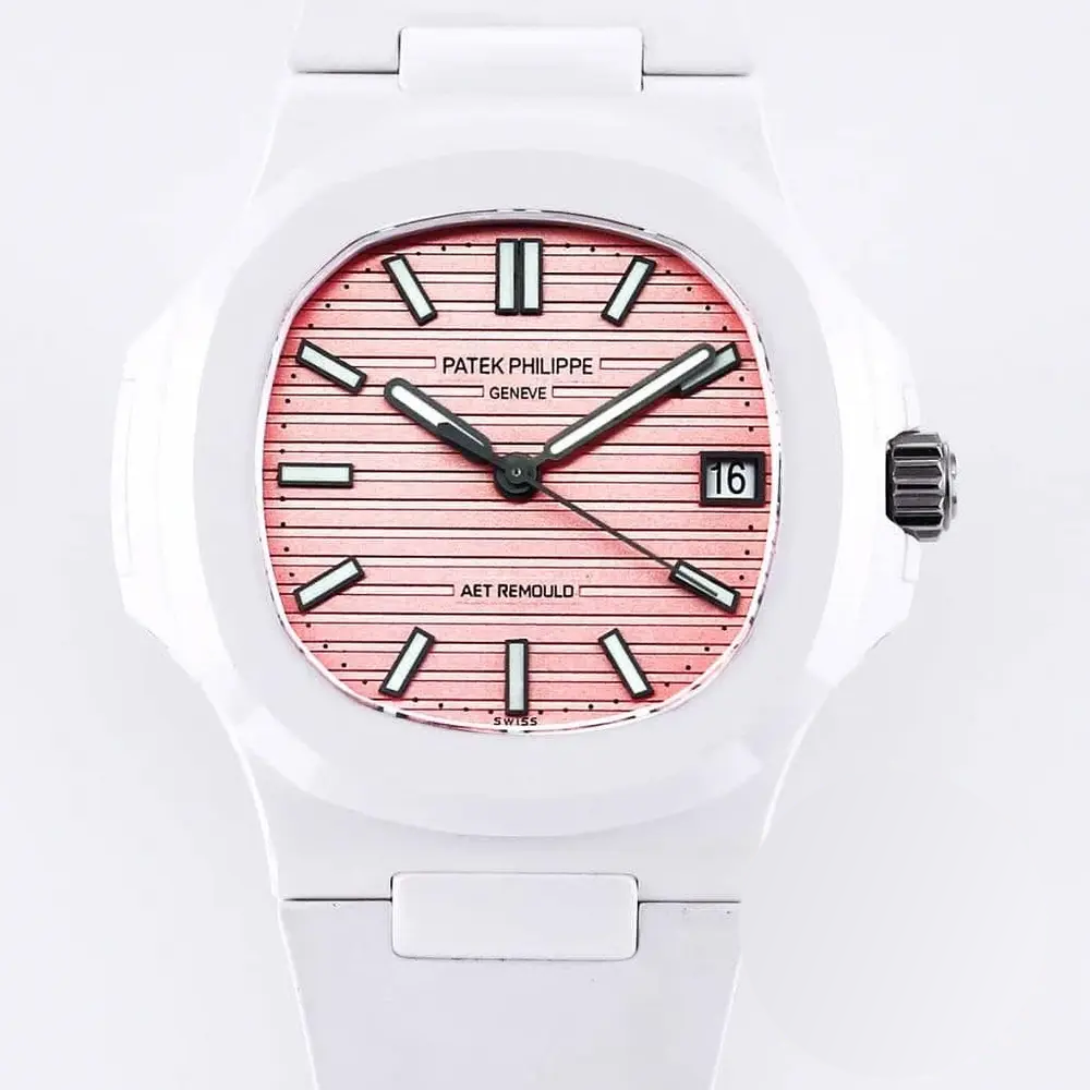 Replica Nautilus 5711/1A-018 Patek Philippe 40 mm, Rubber Strap Pink Dial - Image 3