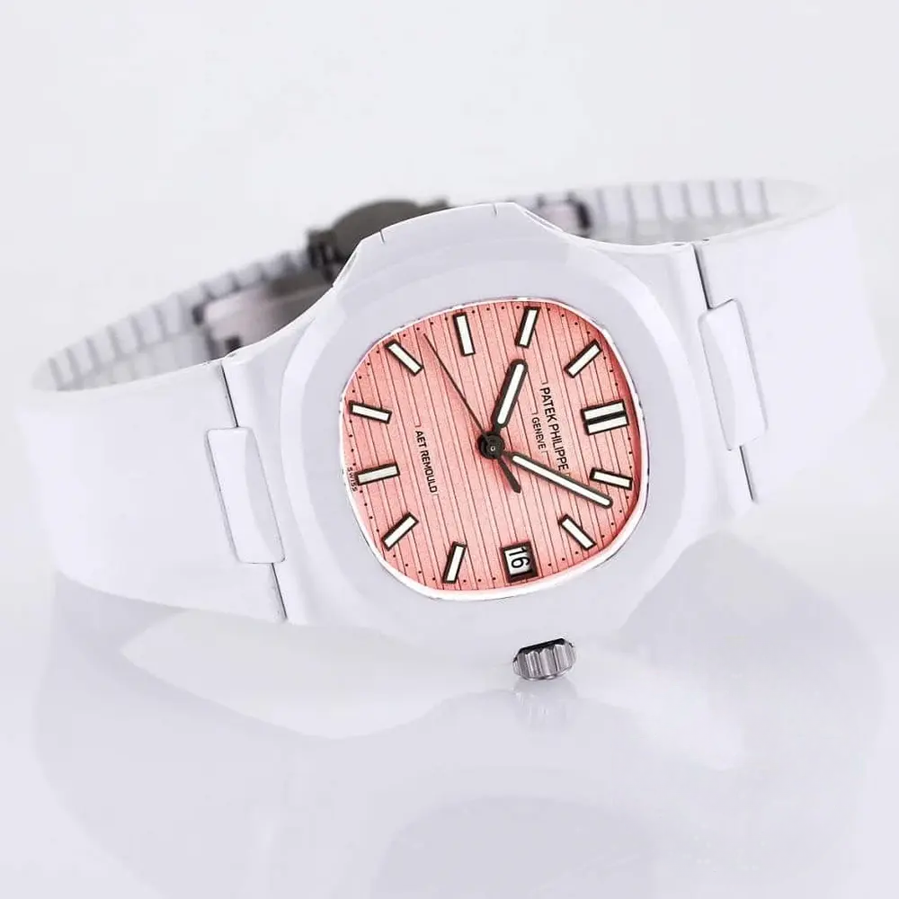 Replica Nautilus 5711/1A-018 Patek Philippe 40 mm, Rubber Strap Pink Dial - Image 5