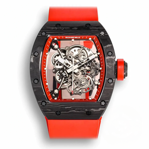 Super Clone Richard Mille 055 Ntpt Carbon Fiber Red Strap