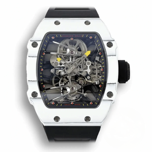Super Clone Richard Mille 27-02 Rafael Nadal Tourbillon Black Rubber Strap