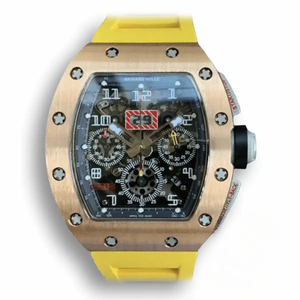 Replica Richard Mille 011 Rose Gold Rubber Strap