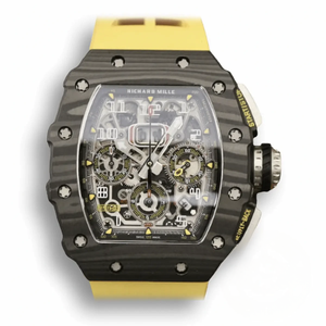 Replica Richard Mille 011-03 Carbon Fiber Yellow Strap