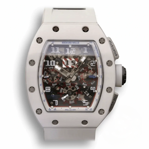 Replica Richard Mille 011 Chronograph Swiss Eta7750 White Rubber Strap