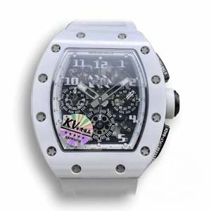 Replica Richard Mille 011 Chronograph Eta7750 White Rubber Strap