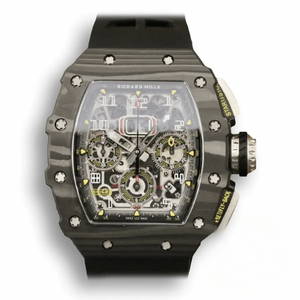 Replica Richard Mille 011-03 Carbon Fiber Black Strap
