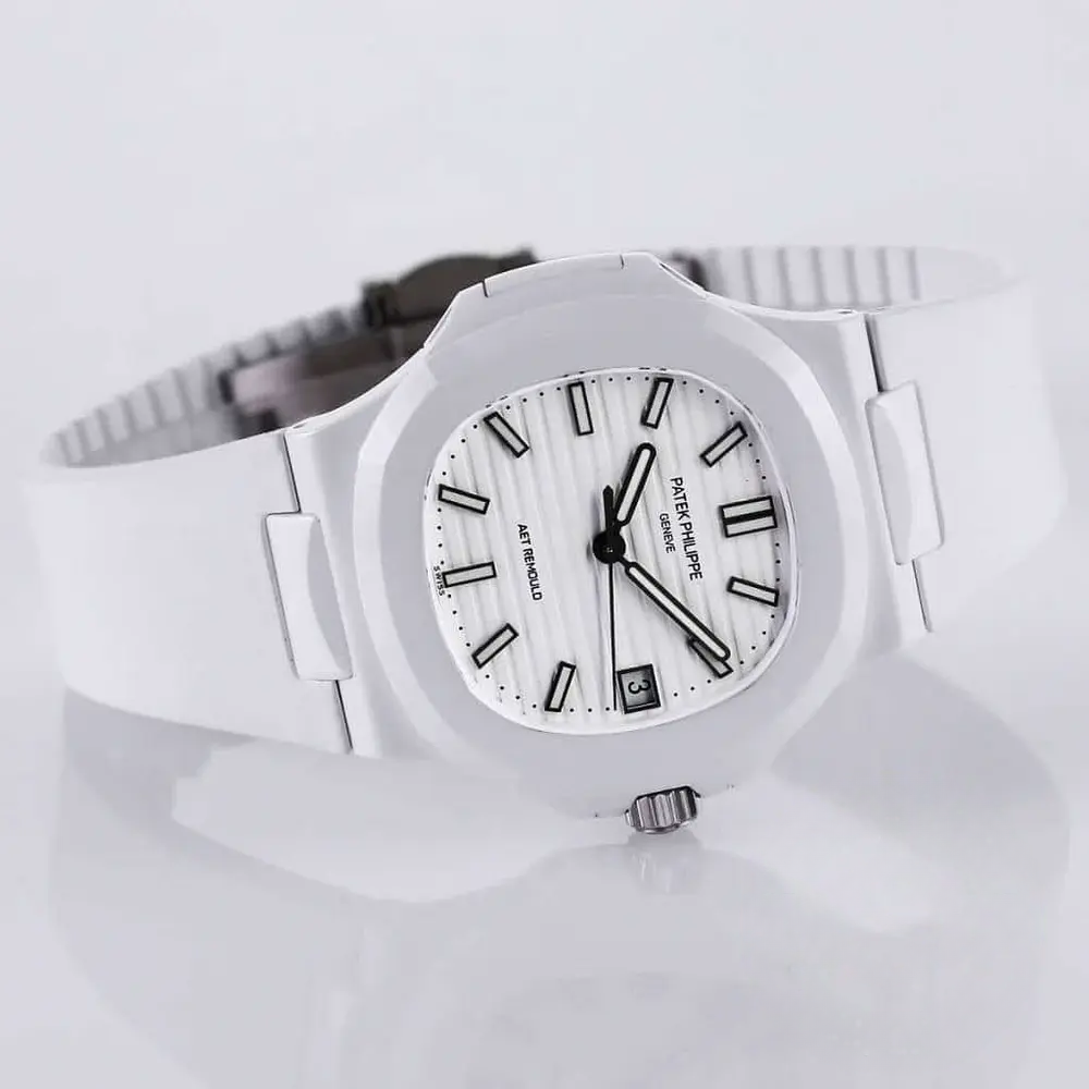 Replica Nautilus 5711/1A-018 Patek Philippe 40 mm, Rubber Strap White Dial - Image 6