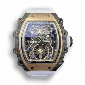 Replica Richard Mille 21-01 Tourbillon Skeleton Dial White Strap